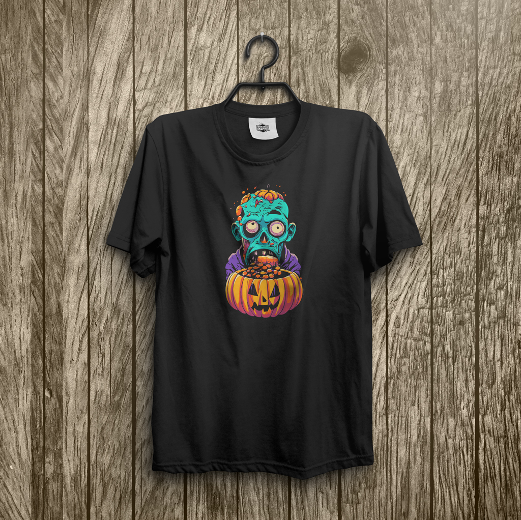 Tričko s potiskem Halloween1, jen pro tmavá trička.