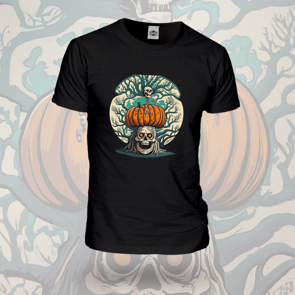 Tričko s potiskem Halloween2, jen pro tmavá trička.